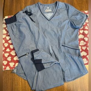 ADAR Pro Heather Navy Scrub Set
